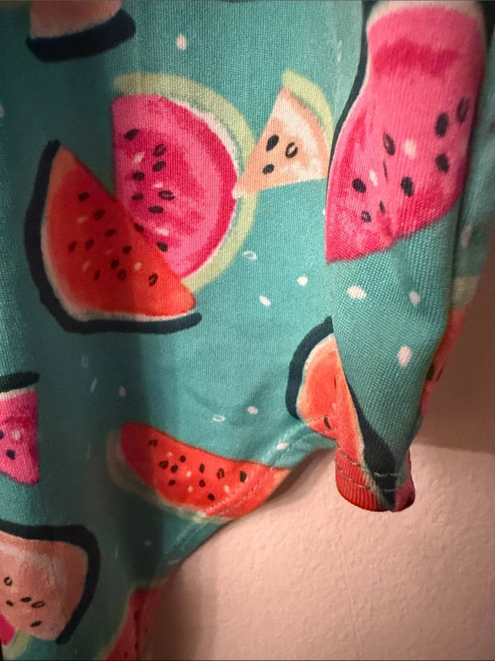 Source Unknown Kids One-Piece Swimsuit - Aqua with Multicolor Watermelon Print